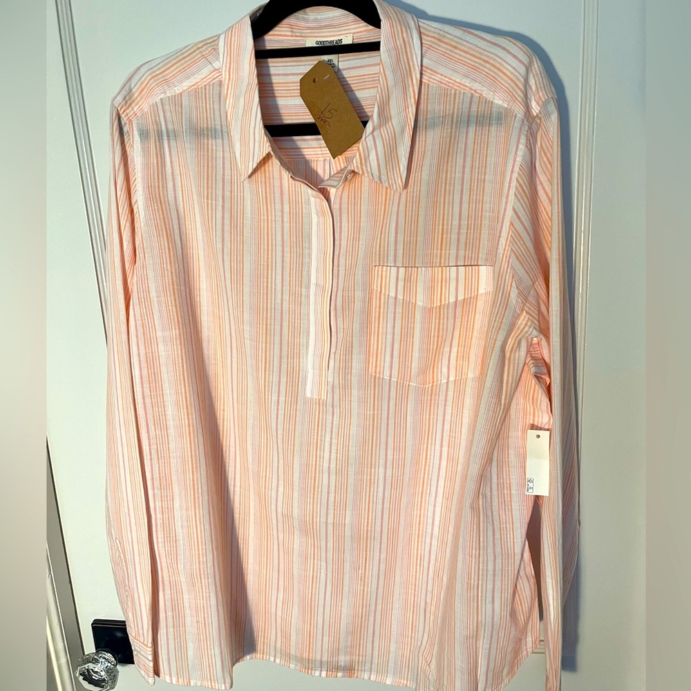 #15 NWT Goodthreads Peach and Coral Striped XXL